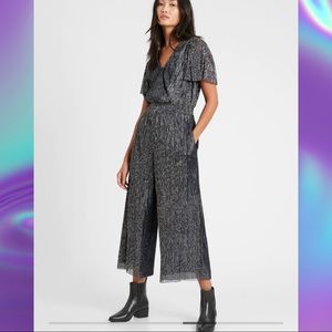 Banana Republic petite metallic cropped jumpsuit